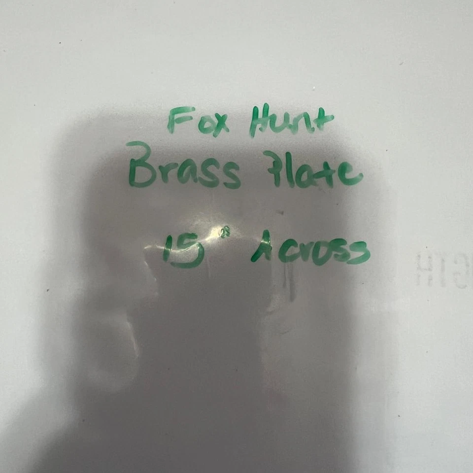 Placa de pared de latón vintage escena de caza de zorros ingleses arte decorativo redondo en relieve Foto 4 de 4