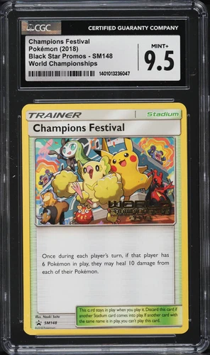 POKEMON WORLD CHAMPIONSHIPS CHAMPIONS FESTIVAL #148 CGC 9.5 MINT+ #1401013236047