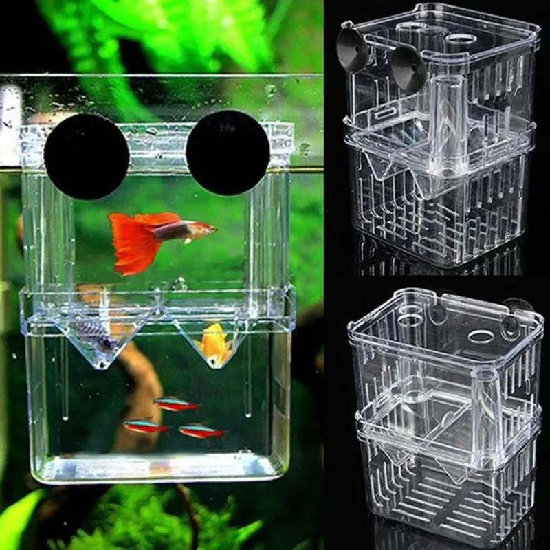 Aquarium Fish Breeding Box Tank Rearing Hatchery Split Fish Turtle