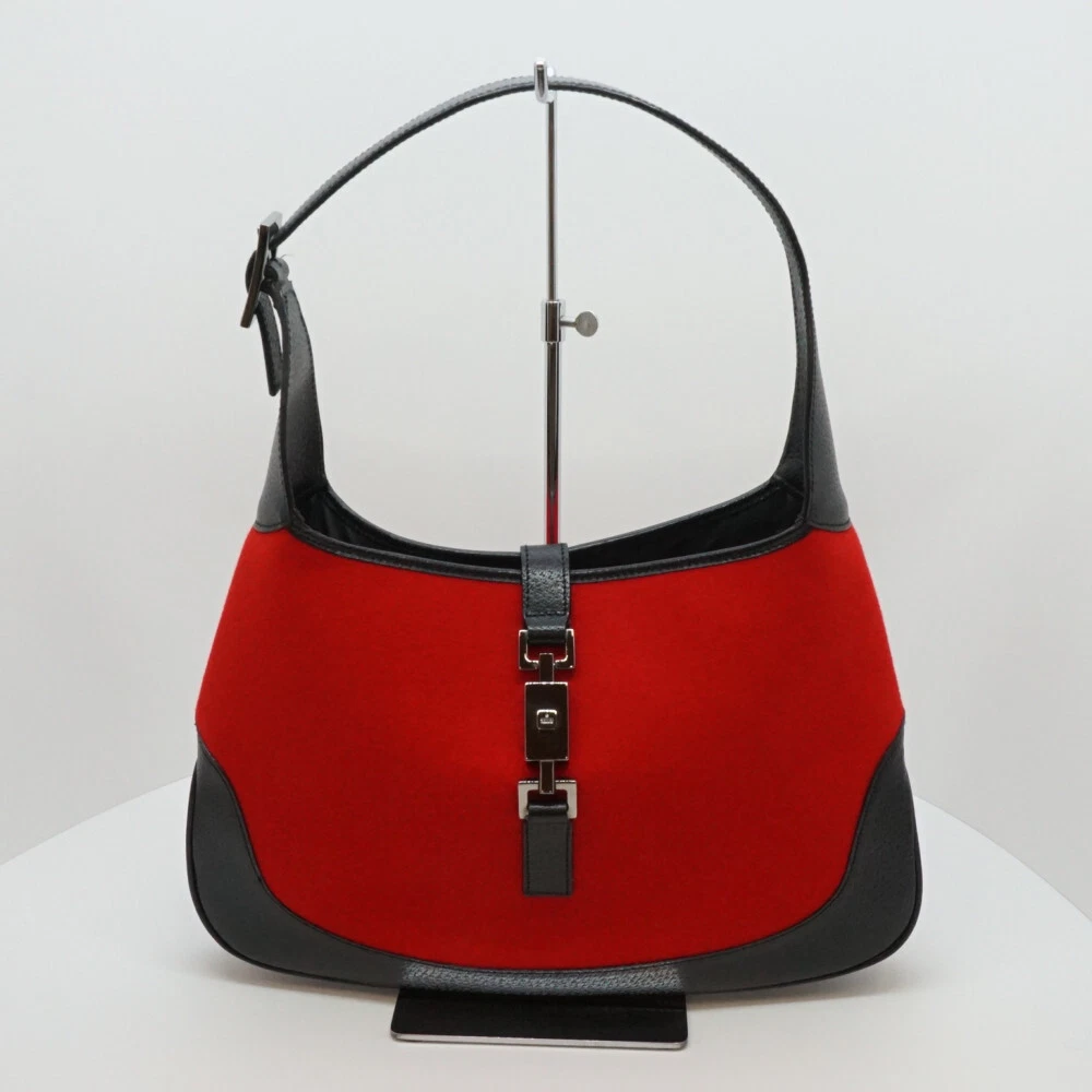 Gucci Red Felt Black Leather Medium Jackie Hobo Bag ref.456255 - Joli Closet