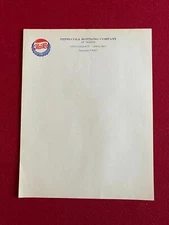 1950's, PEPSI COLA, "Un-Used" Bottling Company Letterhead (Scarce / Vintage)