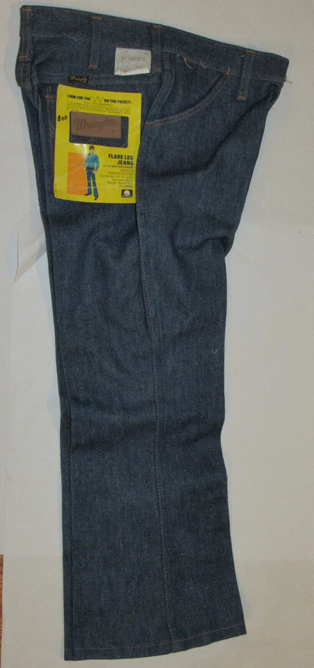 ¡JEANS AZULES DENIM DE PIERNA ACAMPANADA WRANGLER VINTAGE AÑOS 70-80 SIN USAR PARA NIÑOS! USA/10 HUSKY Foto 3 de 4