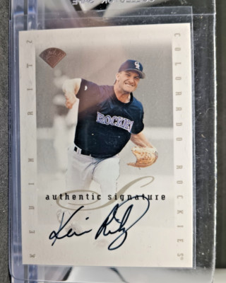 1996 Leaf baseball signed MLB Auto Kevin Ritz Colorado Rockies Pitcher ...