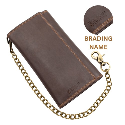 Men's Hunter Leather Wallets Bifold Trifold RFID Blocking Checkbook Cover - Picture 15 of 90