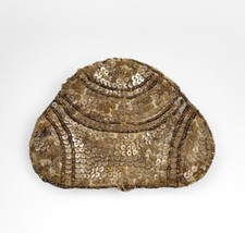 Vintage 1930  s small Gold sequined/beaded clutch waist purse flapper