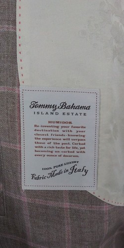 Tommy Bahama Island Estate Angelico 100% Linen Olive Pink Check Sport Coat 46R - Picture 8 of 12