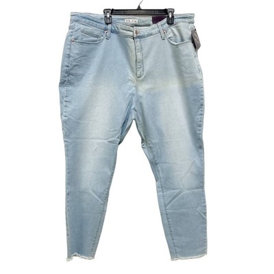 Ava & Viv NWT Women's 24W Light Blue Washed Stretch High Rise Skinny Jeans