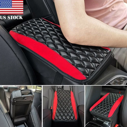 Car Accessories Armrest Pad Cover Center Console Box PU Leather Cushion Mats USA