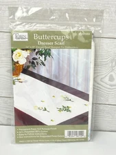 Tobin Home Crafts Dresser Scarf Buttercups 14x39 Stamped