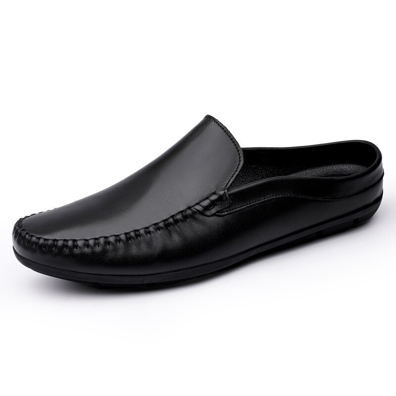 Men's Casual Shoes Half Slippers Genuine Leather Loafer