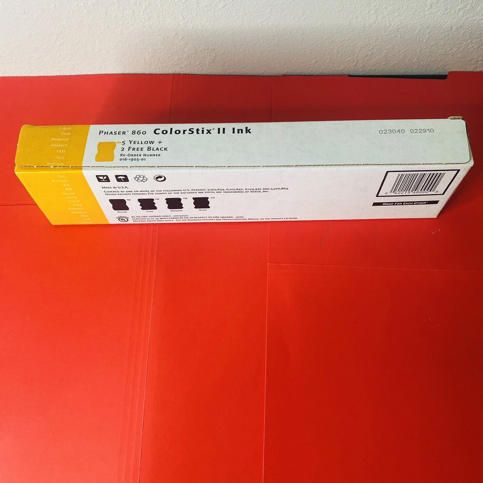 Xerox Tektronix Phaser 860 ColorStix II Ink 5 Yellow & 2 Black Expired SEALED - Image 2 of 4