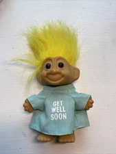 RUSS TROLL Get Well Soon Hospital Gown -  Yellow Hair 5”