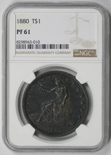1880 Trade Dollar Silver $1 Proof PF 61 NGC