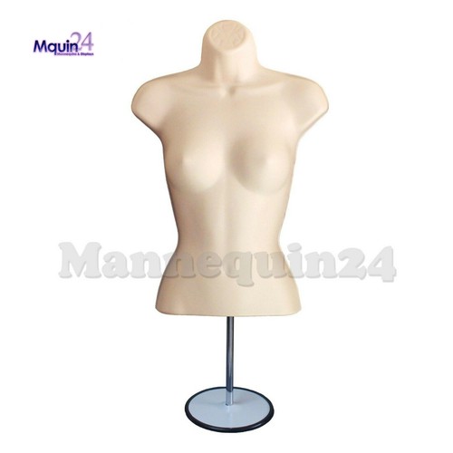 3 Mannequin Torsos -Flesh Female Child Toddler Body Forms + 3 Stands + 3 Hangers - Picture 10 of 10