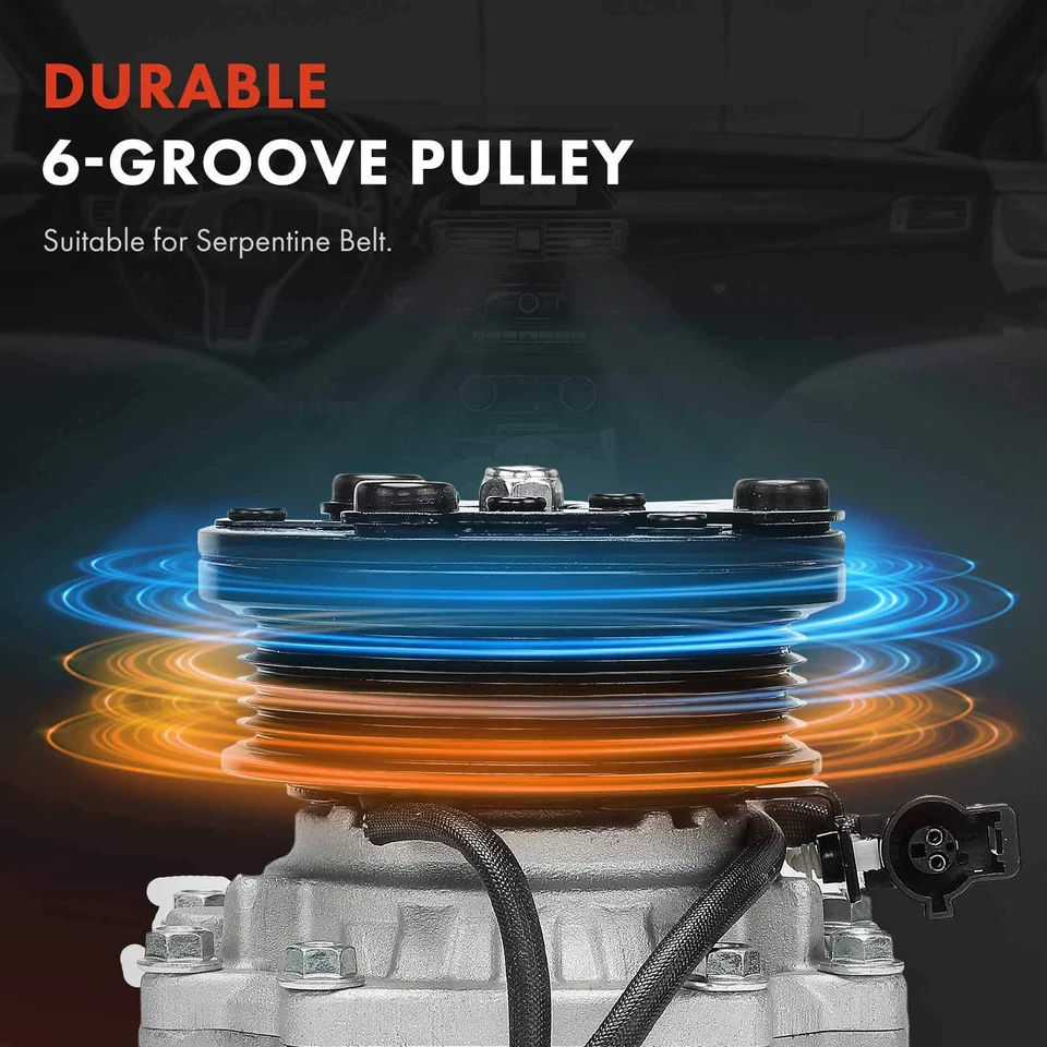 1x Compresor de aire acondicionado con polea de 6 ranuras para Ford Mondeo 2000-2007 Transit 2006-2014 Foto 4 de 4