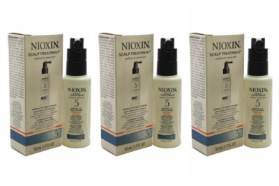 3 Nioxin 5 SCALP TREATMENT Thinning Hair Loss CHEMICALLY TREATED 1.7oz x 3=5.1oz