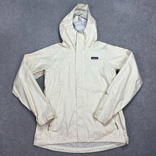 Patagonia Jacket Womens Medium White H2NO Torrentshell Hood Rain Coat Ladies