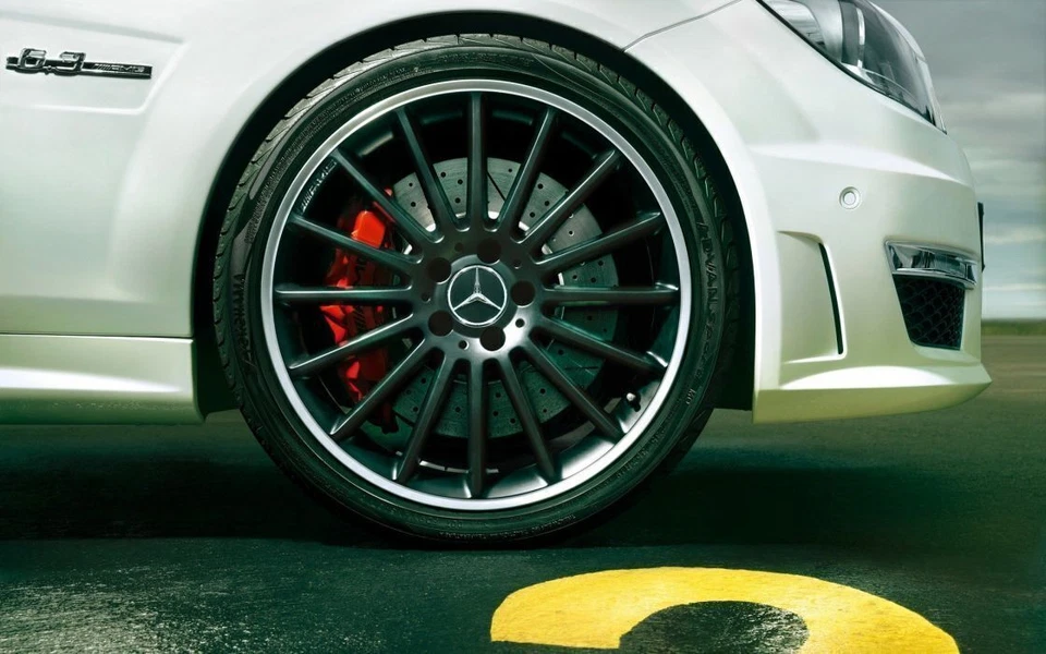 MERCEDES-BENZ WHEEL CENTER CAPS 75MM AMG WREATH SET OF 4 - Image 3 of 4