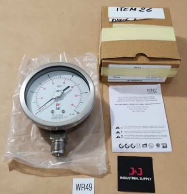 #ad *BRAND NEW* ITEC P101 Stainless Steel Pressure Gauge 1 2quot; 100mm 10Bar Warranty $125.00