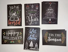 Chalkboard Christmas Cards Happy Holidays Pack Of 12 Assorted 2 Of Each Card