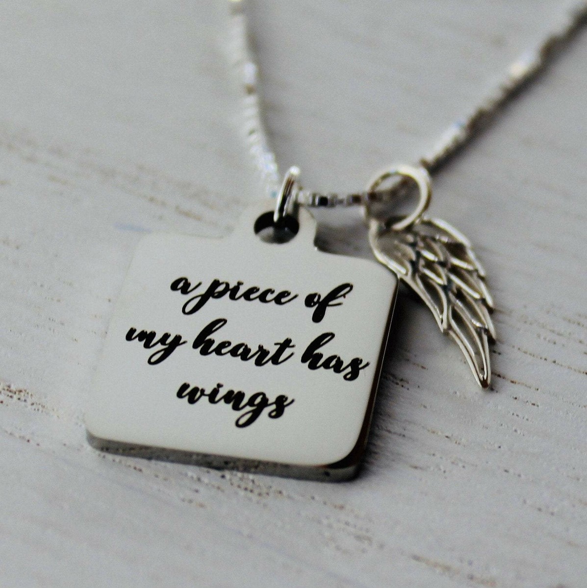 A Piece of My Heart Has Wings Necklace
