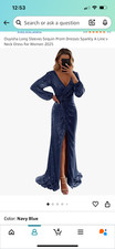 Long dress- sequin- Navy- brand New - mother of bride- prom