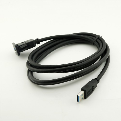USB 3.0 A Male to Female Flush Panel Mount Cable for Car Motorcycle Dashboard 2m - Picture 2 of 5