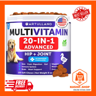 Dog Multivitamin Chewable with Glucosamine 20 in 1 - Dog Vitamins and Supplement