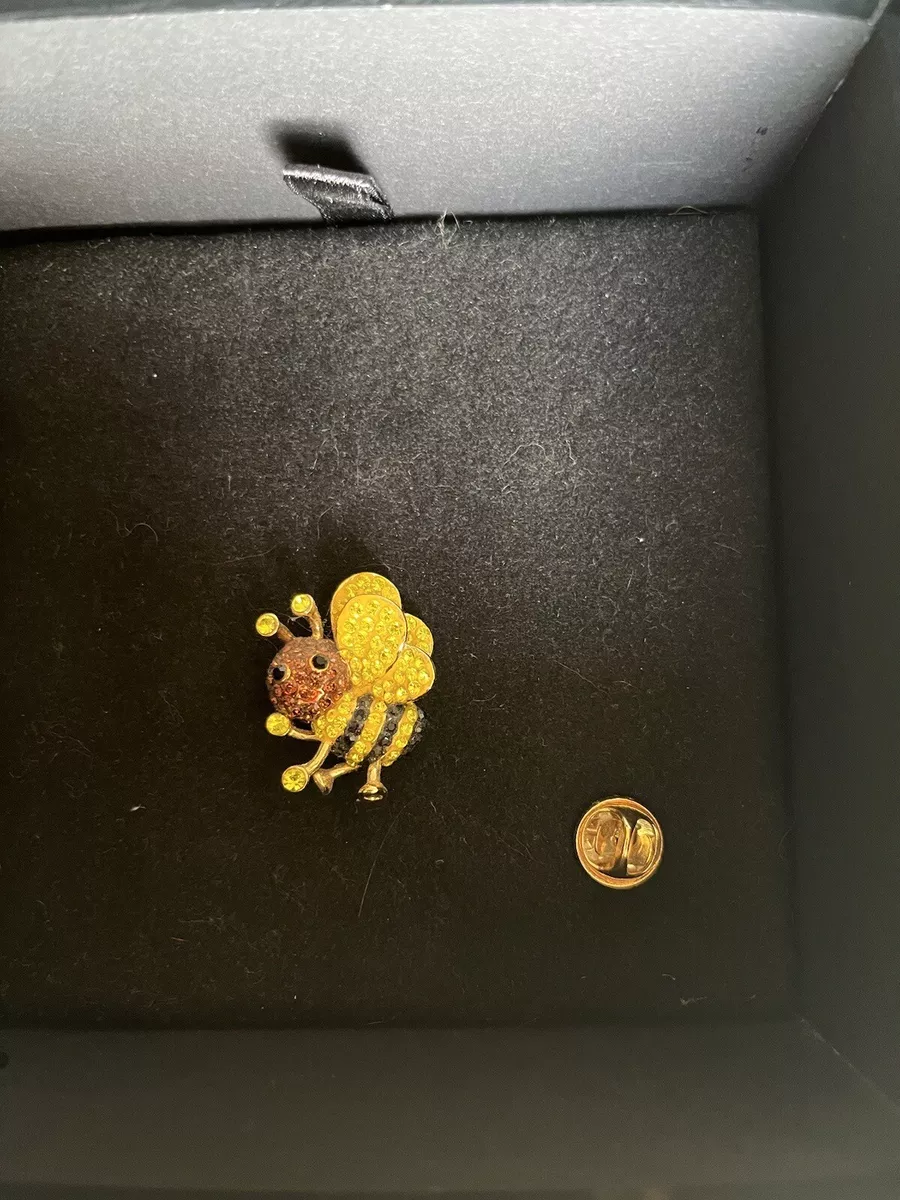 Butler Wilson New in Box Small Crystal Bee Pin Brooch Unsealed Unworn