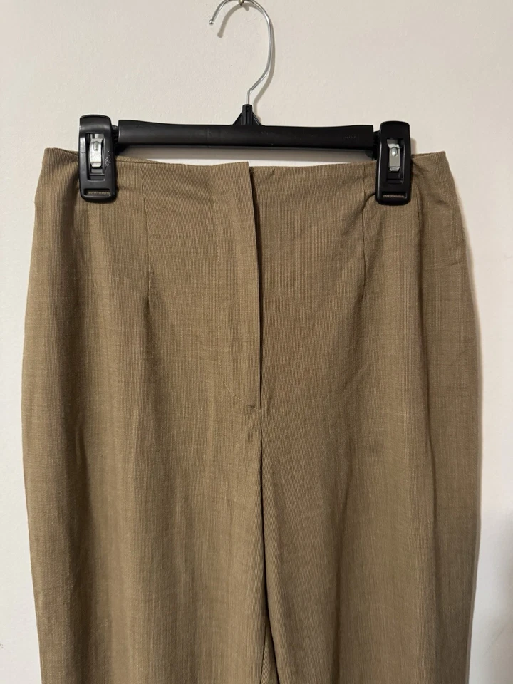 Piazza Sempione Womens Trousers Pants Size 40 IT Tan Beige Pleated Wool Italy - Image 4 of 4