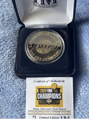 Los Angeles Lakers Highland Mint 2020 NBA Finals Champions Gold Mint Coin NEW