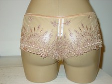 Chantelle 2694 Tan Beige Tanga Shortie Undie Panty Sheer Mesh-S-NEW