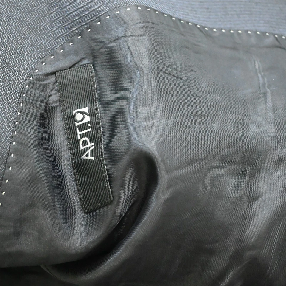 Apt 9 44R 36x30 Navy Blue Herringbonen Mens Jacket Pants Suit - Image 4 of 4