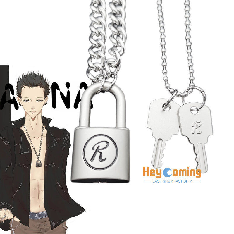 Cosplay Nana Necklace Oosaki Nana Honjo Ren Key R Lock Punk