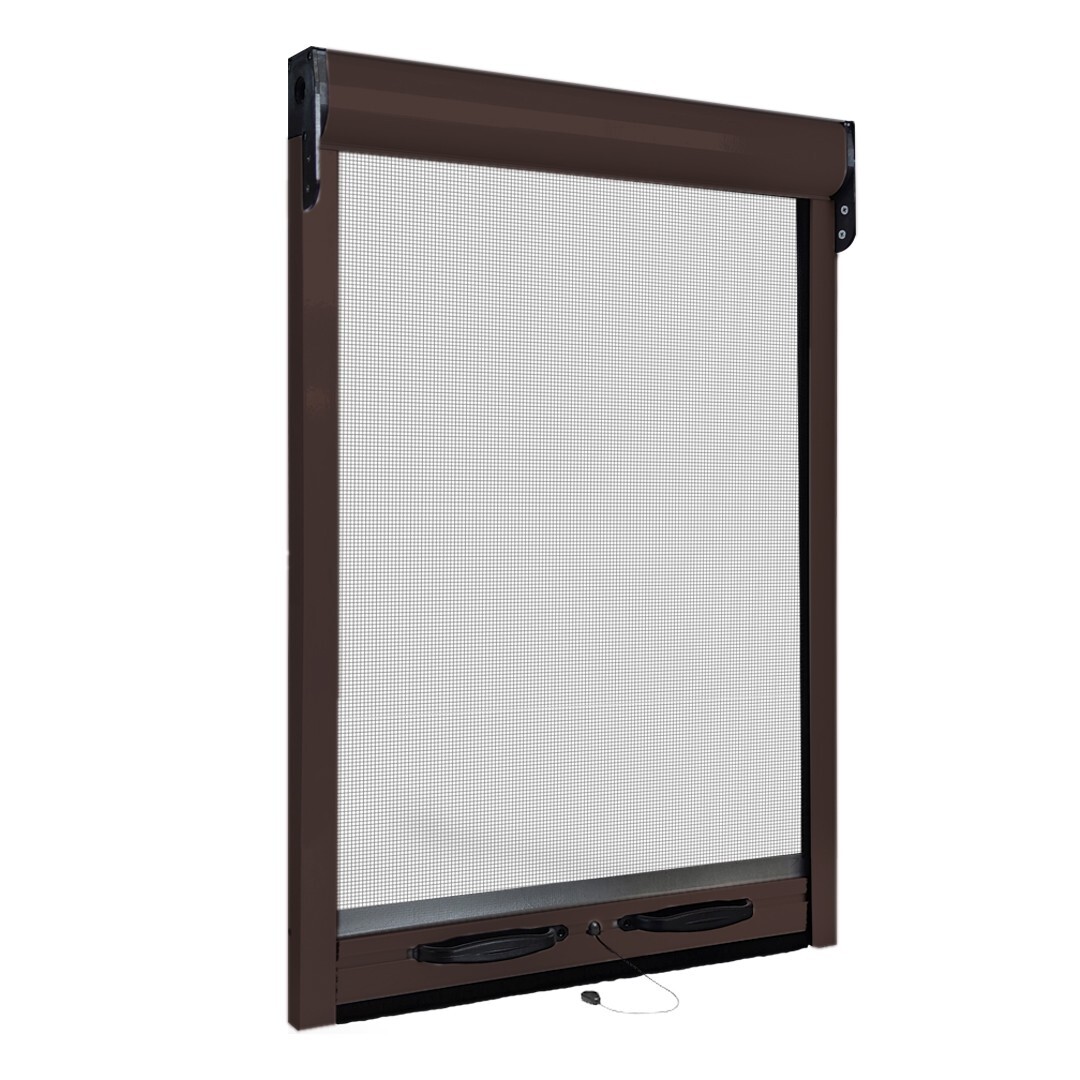 Zanzariera Marrone per Finestra 80x160cm - Design Alluminio 32mm