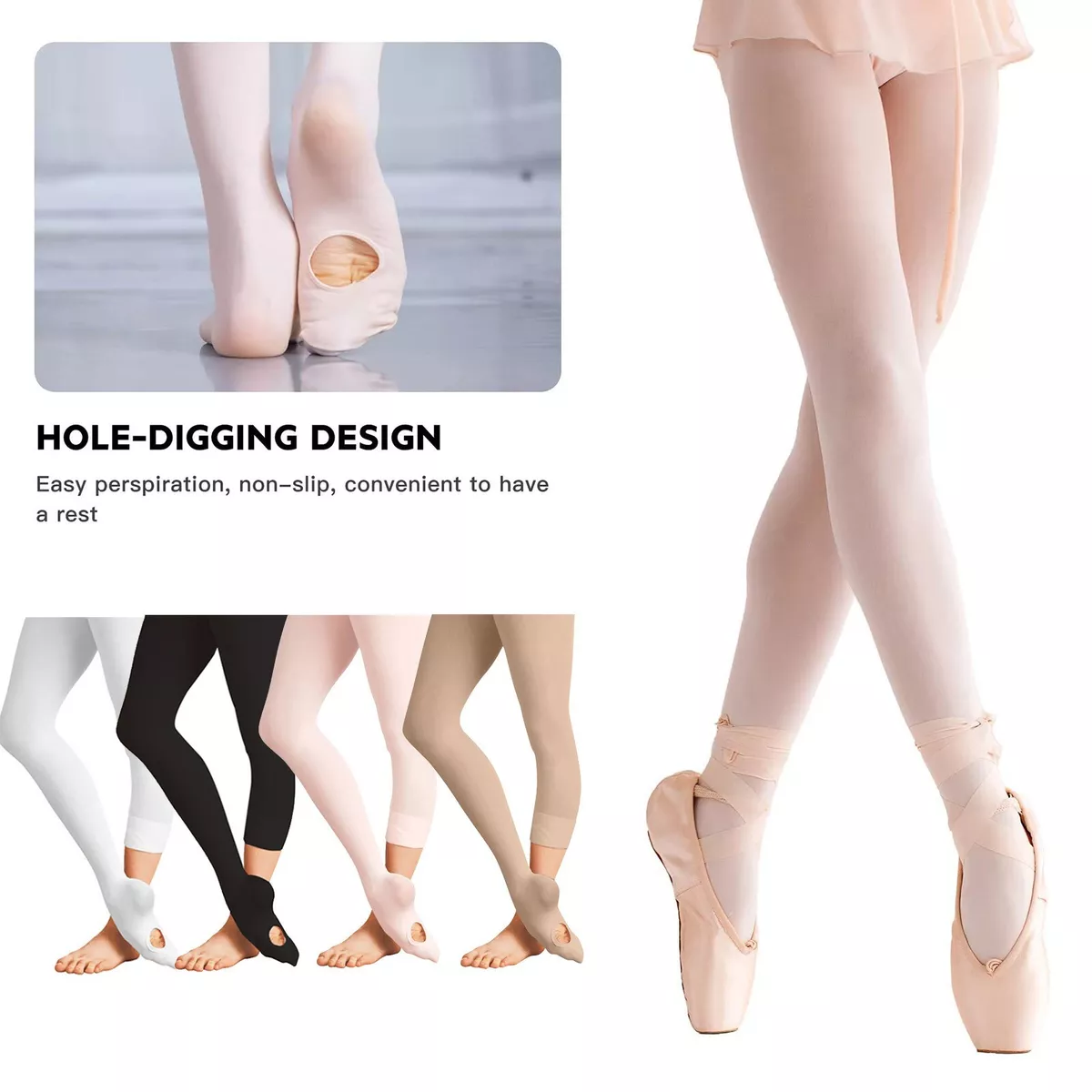 Ballet Tights for Girls Dance Tights Convertible Tight Ultra Soft