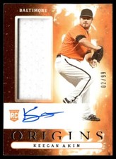 2021 Panini Chronicles Origins Rookie Jumbo Material Autographs Keegan Akin Auto