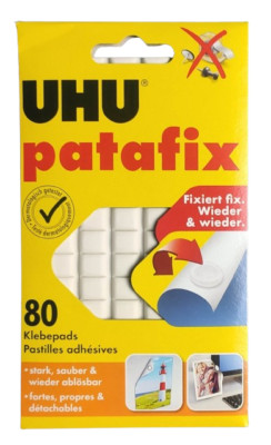     UHU patafix wieder ablösbare und verwendbare Klebepads - Weiß, 80 Stück