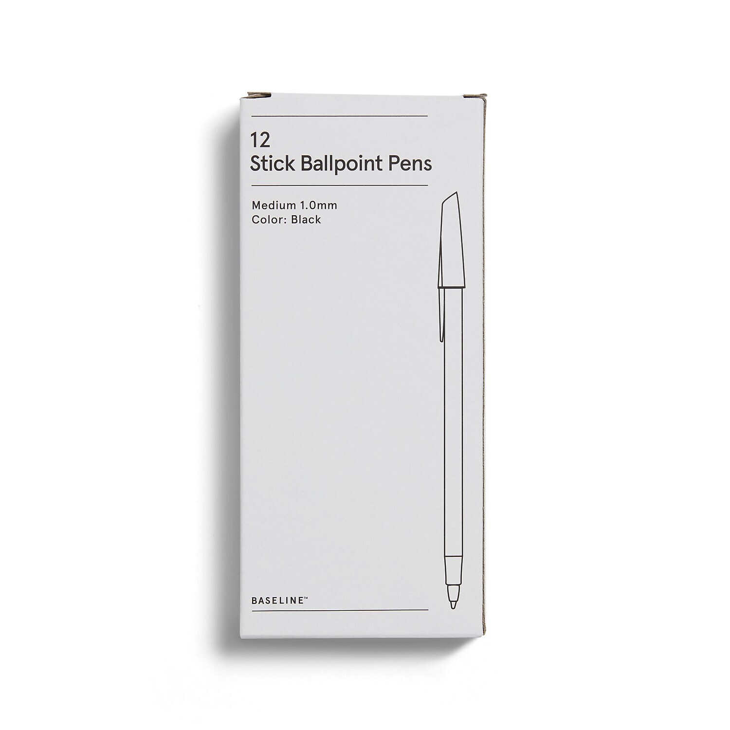 Staples Ballpoint Stick Pens Medium Point Black Ink BL58125