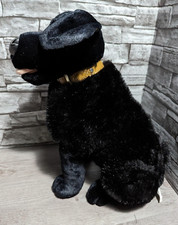 FAO SCHWARTZ 16" Black Lab Realistic Plush Stuffed LABRADOR RETRIEVER Dog Collar