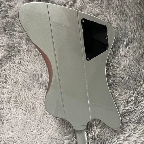 Custom Firebird Electric Guitar Gray Mini Pickups Chrome Hardware Free Shipping - Picture 8 of 16
