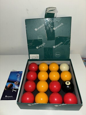 Aramith Premier rot und gelb Poolbälle 2'' Zoll + 1 7/8 Queueball - Pubs Bars