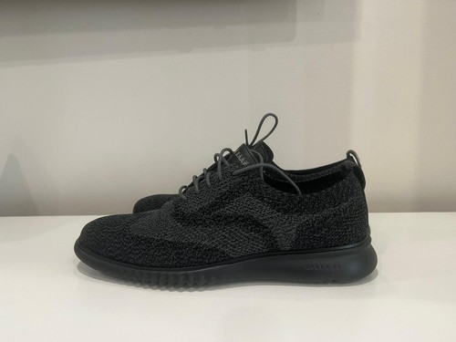 Cole Haan 2 ZeroGrand Stitchlite Wingtip Shoes Black Magnet Mens Size 9.5