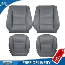 Fits 1990 to 1997 Toyota Land Cruiser-Driver &Passenger Leather Seat Covers Gray