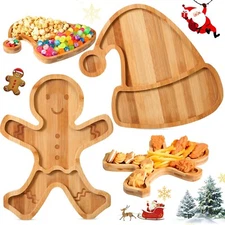 Sintuff 2 Pcs Easter Bunny Charcuterie Boards Bamboo Easter Serving Trays Pla...