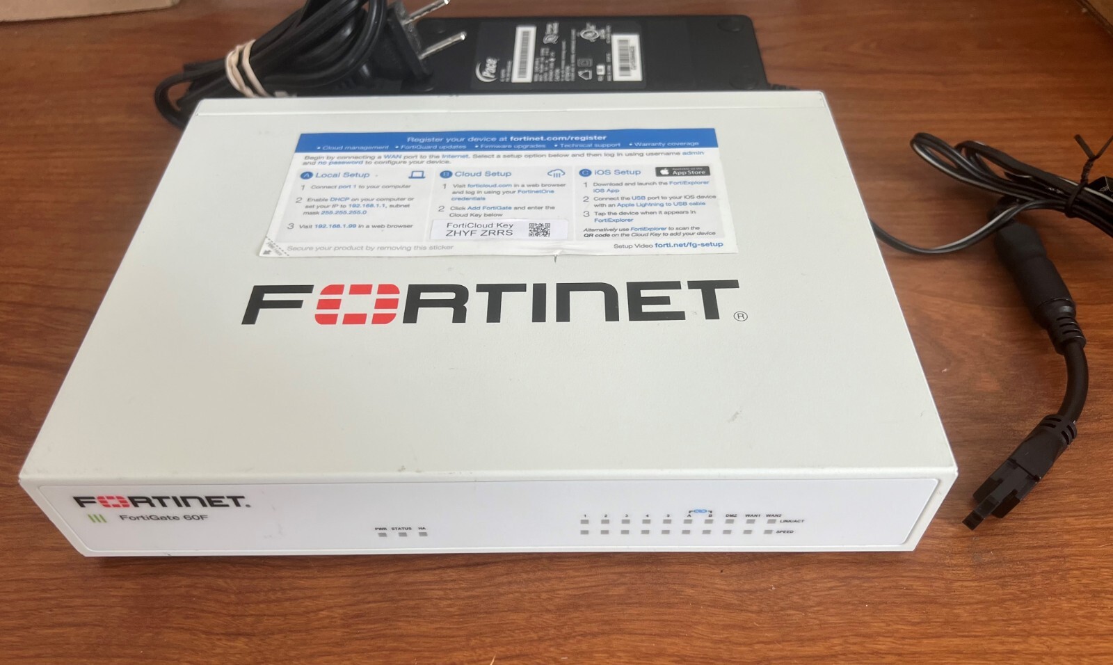 как выглядит Fortinet FortiGate FG-60F Firewall with Power Adapter - used-registered-claimed фото