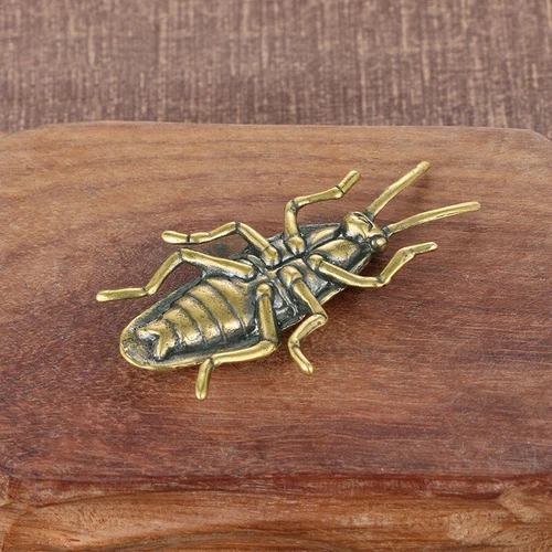 Estatua de cucaracha insecto de latón macizo té limpio decoración mascota escarabajo adorno nuevo - Imagen 6 de 6