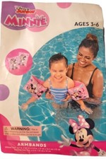Disney Junior Minnie Mouse Inflatable Swim Arm Bands Floaties Pool Water Age 3-6