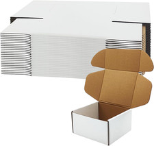 6X5X3 Inch Shipping Boxes, White Corrugated Cardboard Box Literature Mailing Shi
