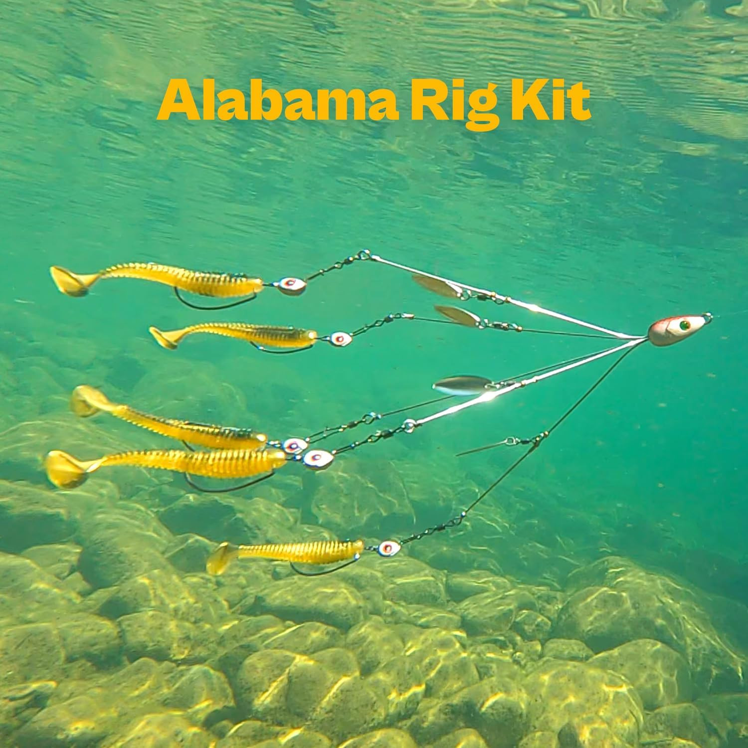 Alabama Rig Kit 2 Sets with Jig Heads and Trailers, Umbrella Rig for Stripers,Ba - Image 2